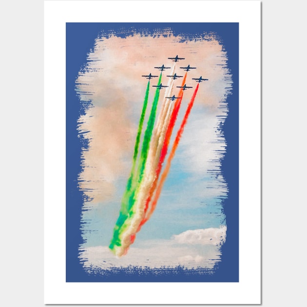 Airshow of the Italian Frecce Tricolori Wall Art by RiverPhildon